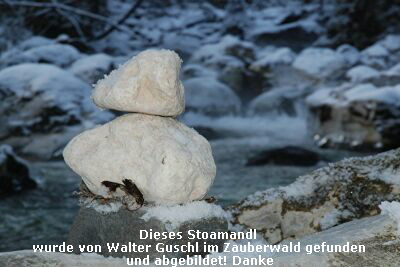 Dieses Stoamandl 
wurde von Walter Guschl im Zauberwald gefunden 
und abgebildet! Danke
